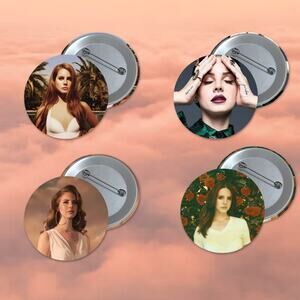 Lana Del Rey 1.5 inch Pinback Buttons 4 pack Pop Music Star Artist
